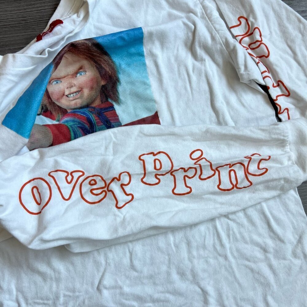 Overprint Chucky Child’s Play Long Sleeve Graphic T Shirt Streetwear Size L - Picture 3 of 5